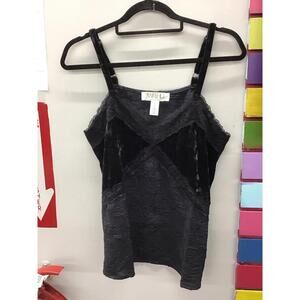 TWR HLL Christie Brinkley velvet lace camisole size medium new from HSN black